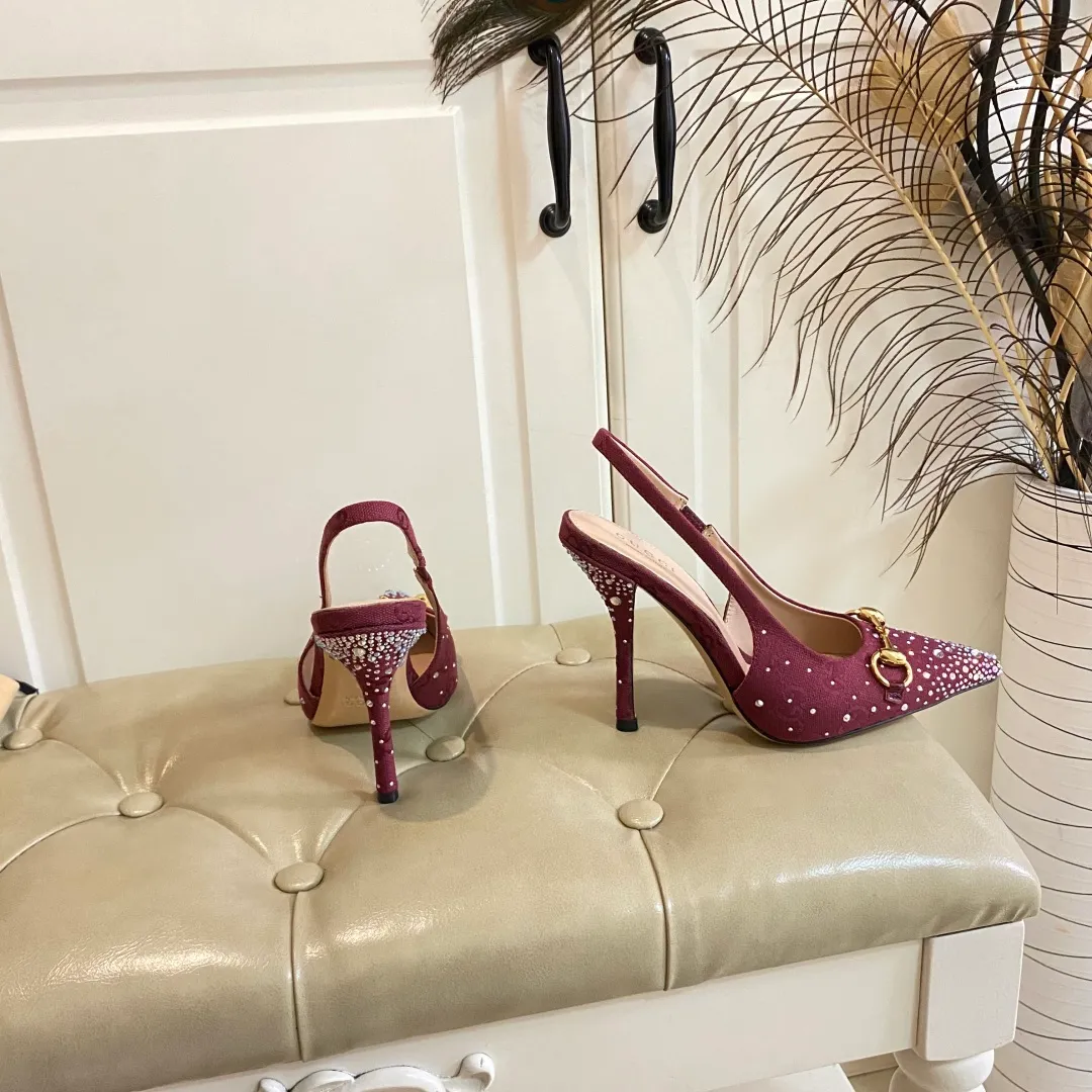 👟👟Ex-factory price 660👟👟, Gucci high heels, original canvas embellished with bright crystals, sheepskin lining, leather outsole, size 35-40 (41 customized, non-refundable)